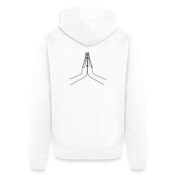 Salutations namaste, salutations Namasté - Veste à capuche bio Premium Unisexe - blanc - Dos - Thijin (182cm)