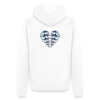 Shark Heart - Veste à capuche bio Premium Unisexe - blanc - Dos - Thijin (182cm)