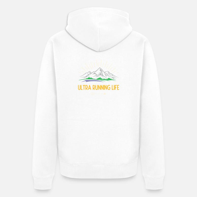 Durée de vie ultra running - Veste à capuche bio Premium Unisexe - blanc