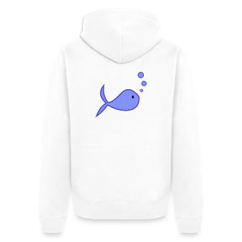 POISSON. POISSON D'AVRIL. VACANCES. ETE. HUMOUR - Veste à capuche bio Premium Unisexe - blanc - Dos - Thijin (182cm)