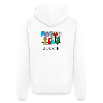 Clothing store women and men - Unisex Premium Organic Zip Hoodie - white - Back - Thijin (182cm)