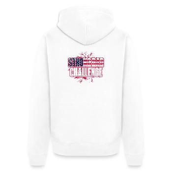 Strong Dad Challenge Flag - Unisex Premium Organic Zip Hoodie - white - Back - Thijin (182cm)