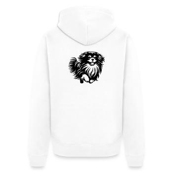 Épagneul tibétain - Veste à capuche bio Premium Unisexe - blanc - Dos - Thijin (182cm)