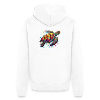 Turtle - Unisex Premium Organic Zip Hoodie - white - Back - Thijin (182cm)