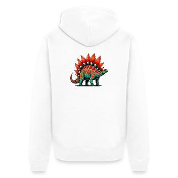 Dinosaurier - Unisex Premium Bio Zip Hoodie - Weiß - Hinten - Thijin (182cm)