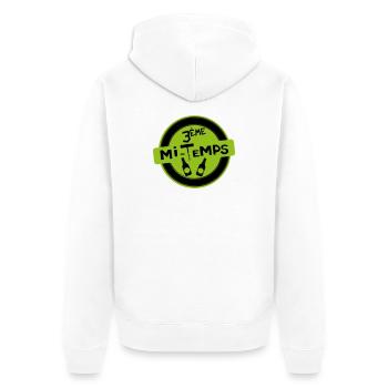 3rd Half - Unisex Premium Organic Zip Hoodie - white - Back - Thijin (182cm)