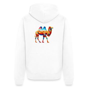 Camel - Unisex Premium Organic Zip Hoodie - white - Back - Thijin (182cm)