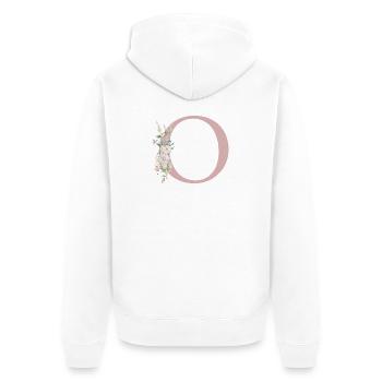 O Monogramm, Floral, personalisierbar - Unisex Premium Bio Zip Hoodie - Weiß - Hinten - Thijin (182cm)