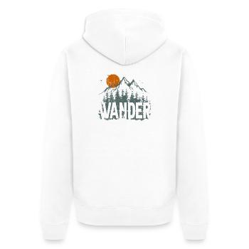 Entdecker-Design für Bergwildnis - Unisex Premium Bio Zip Hoodie - Weiß - Hinten - Thijin (182cm)