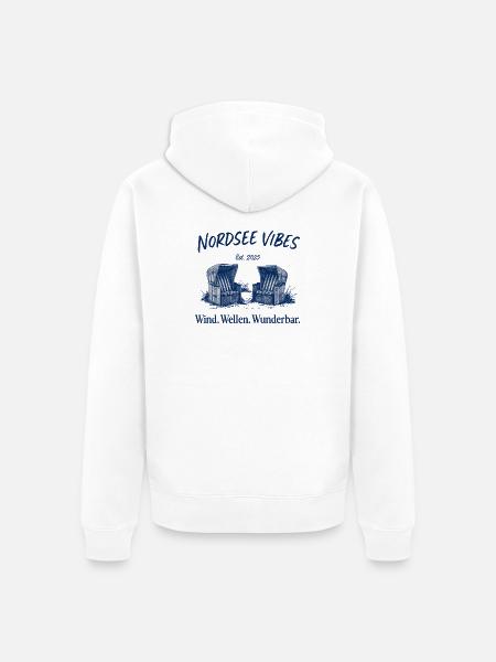 North Sea Vibes - Unisex Premium Organic Zip Hoodie - white