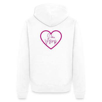 Je m’aime - Veste à capuche bio Premium Unisexe - blanc - Dos - Thijin (182cm)