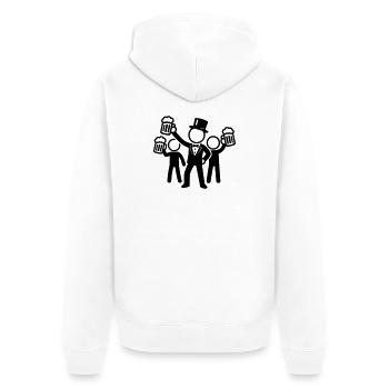 Bräutigam Junggesellen Abschied - Unisex Premium Bio Zip Hoodie - Weiß - Hinten - Thijin (182cm)
