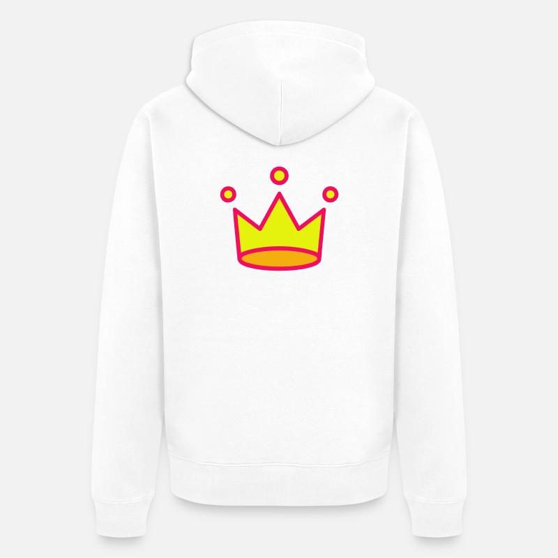 Crown Icon - Unisex Premium Bio Zip Hoodie - Weiß