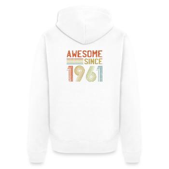 Retro 90s Inspired Colourful Typography - Unisex Premium Organic Zip Hoodie - white - Back - Thijin (182cm)