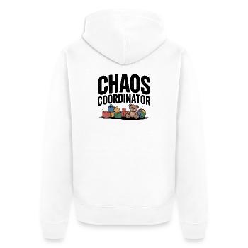 Chaos Coordinator - Unisex Premium Organic Zip Hoodie - white - Back - Thijin (182cm)