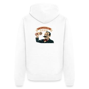 Mr. Geek Retro Game - Unisex Premium Organic Zip Hoodie - white - Back - Thijin (182cm)