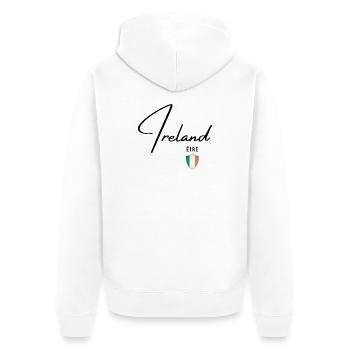 Elegantes Design Irland, ich liebe Irland - Unisex Premium Bio Zip Hoodie - Weiß - Hinten - Thijin (182cm)