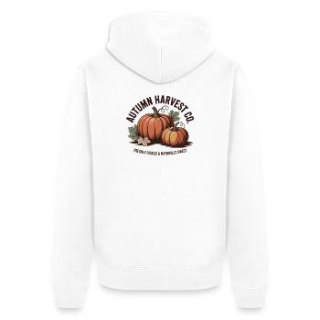 Publicité de fruits vintage – Citrouille - Veste à capuche bio Premium Unisexe - blanc - Dos - Thijin (182cm)