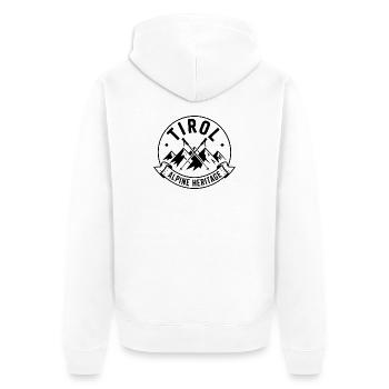 Tirol - Souvenir Design - Unisex Premium Organic Zip Hoodie - white - Back - Thijin (182cm)