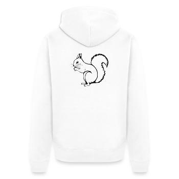 Squirrel - Unisex Premium Organic Zip Hoodie - white - Back - Thijin (182cm)