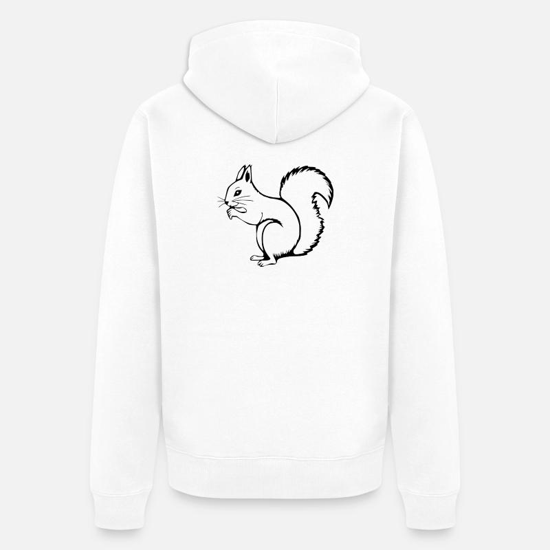 Écureuil - Veste à capuche bio Premium Unisexe - blanc