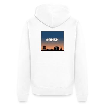 RH5H - Rudolfsheim-Fünfhaus - Unisex Premium Bio Zip Hoodie - Weiß - Hinten - Thijin (182cm)