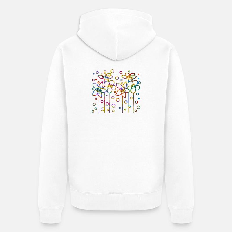 Fleur - Veste à capuche bio Premium Unisexe - blanc