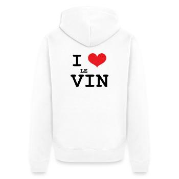 I love wine / Alcohol - Unisex Premium Organic Zip Hoodie - white - Back - Thijin (182cm)