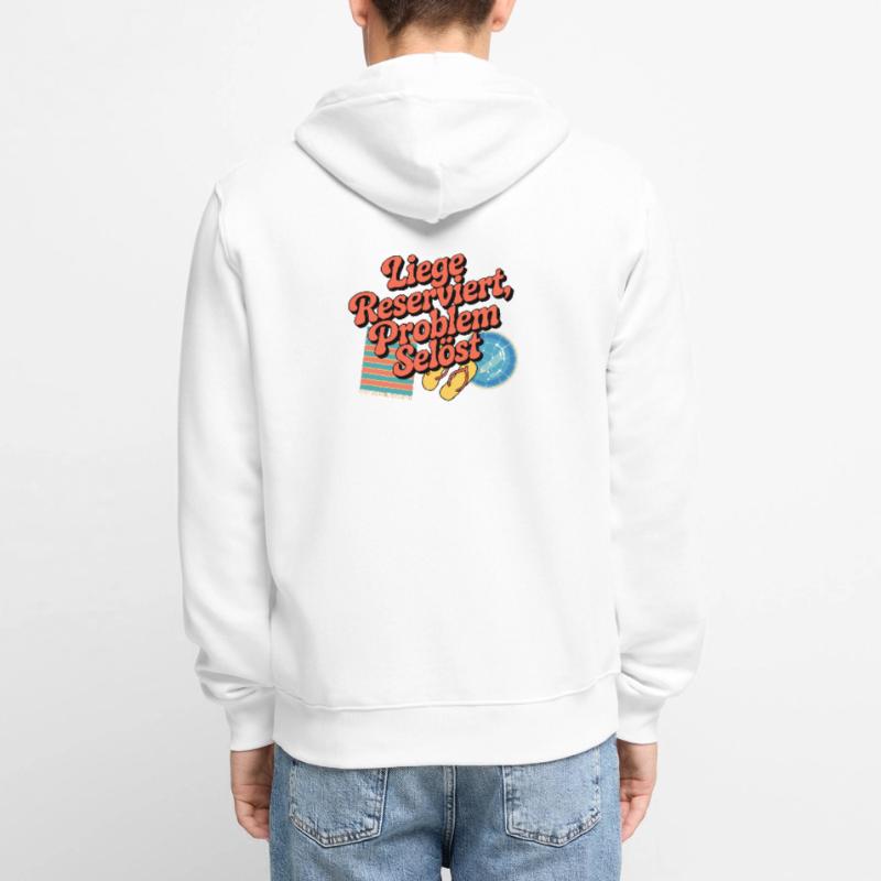 Lounger Reserved Problem solves funny beach Unisex Premium Organic Zip Hoodie