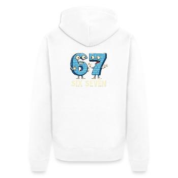 US Flag 67 Memes Six Seven - Unisex Premium Organic Zip Hoodie - white - Back - Thijin (182cm)