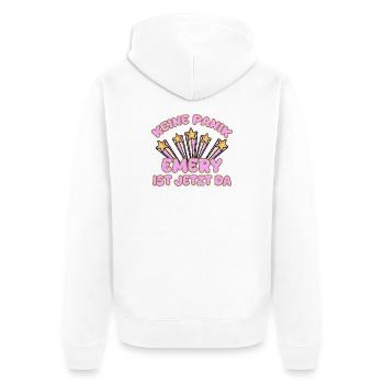 Frauenname Emery - Unisex Premium Bio Zip Hoodie - Weiß - Hinten - Thijin (182cm)