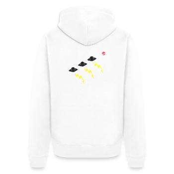 Invasion d’OVNIs, attaque éclair Vector extraterrestre - Veste à capuche bio Premium Unisexe - blanc - Dos - Thijin (182cm)