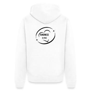 Freundlichkeit ist kostenlos minimalistisches schwarzes Kreis-T-Shirt - Unisex Premium Bio Zip Hoodie - Weiß - Hinten - Thijin (182cm)