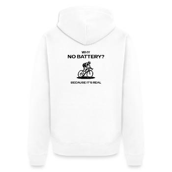Cyclist silhouette - Unisex Premium Bio Zip Hoodie - Weiß - Hinten - Thijin (182cm)