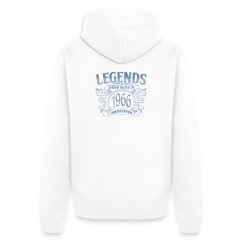 60th Birthday Legends 1966 Vintage Premium Quali - Unisex Premium Organic Zip Hoodie - white - Back - Thijin (182cm)