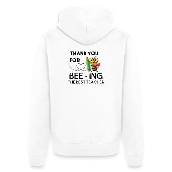 Thank You for Beeing the Best Teacher - Unisex Premium Organic Zip Hoodie - white - Back - Thijin (182cm)