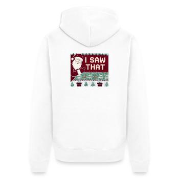 Ich habe diesen lustigen Weihnachtsmann im hässlic - Unisex Premium Bio Zip Hoodie - Weiß - Hinten - Thijin (182cm)