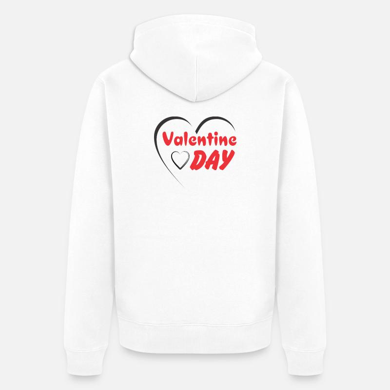 Écriture du cœur de la Saint-Valentin - Veste à capuche bio Premium Unisexe - blanc