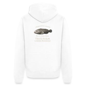 Blobfish : Vraie forme sous pression – Psychrolutes - Veste à capuche bio Premium Unisexe - blanc - Dos - Thijin (182cm)