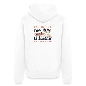 Chihuahua Chihuahueño Most Likely - Unisex Premium Bio Zip Hoodie - Weiß - Hinten - Thijin (182cm)