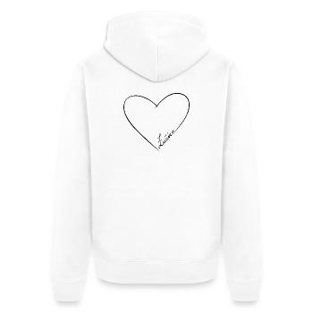 ŁUŽICA ♡ - Unisex Premium Organic Zip Hoodie - white - Back - Thijin (182cm)
