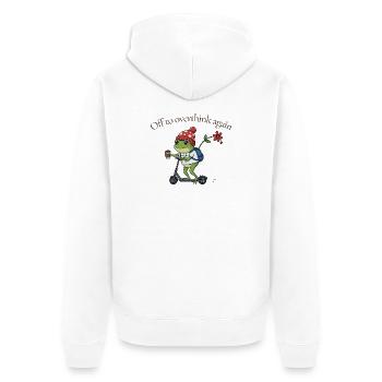 Toad-ally caffeinated frog - Unisex Premium Organic Zip Hoodie - white - Back - Thijin (182cm)