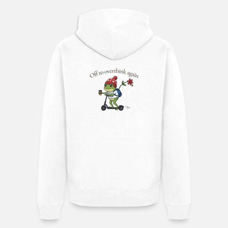 Grenouille caféinée aux crânes - Veste à capuche bio Premium Unisexe - blanc