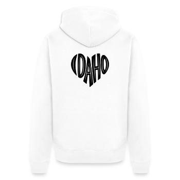 Idaho USA Heart Lettering - Unisex Premium Organic Zip Hoodie - white - Back - Thijin (182cm)