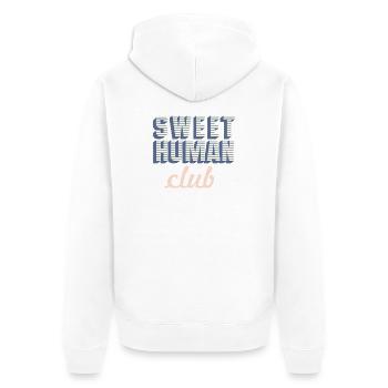 Sweet Human Club Logo - Unisex Premium Organic Zip Hoodie - white - Back - Thijin (182cm)