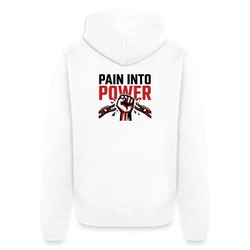Pain Became Strength - Resilience Tshirt - Unisex Premium Organic Zip Hoodie - white - Back - Thijin (182cm)