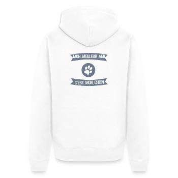 Meilleur Ami Chien Gris Vintage - Veste à capuche bio Premium Unisexe - blanc - Dos - Thijin (182cm)
