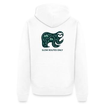 Langsame Routen Nur Elefant - Unisex Premium Bio Zip Hoodie - Weiß - Hinten - Thijin (182cm)