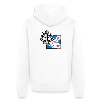 Vecteur de navigation de la carte du sextant - Veste à capuche bio Premium Unisexe - blanc - Dos - Thijin (182cm)