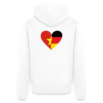 Vietnam Allemagne Cœur - Veste à capuche bio Premium Unisexe - blanc - Dos - Thijin (182cm)